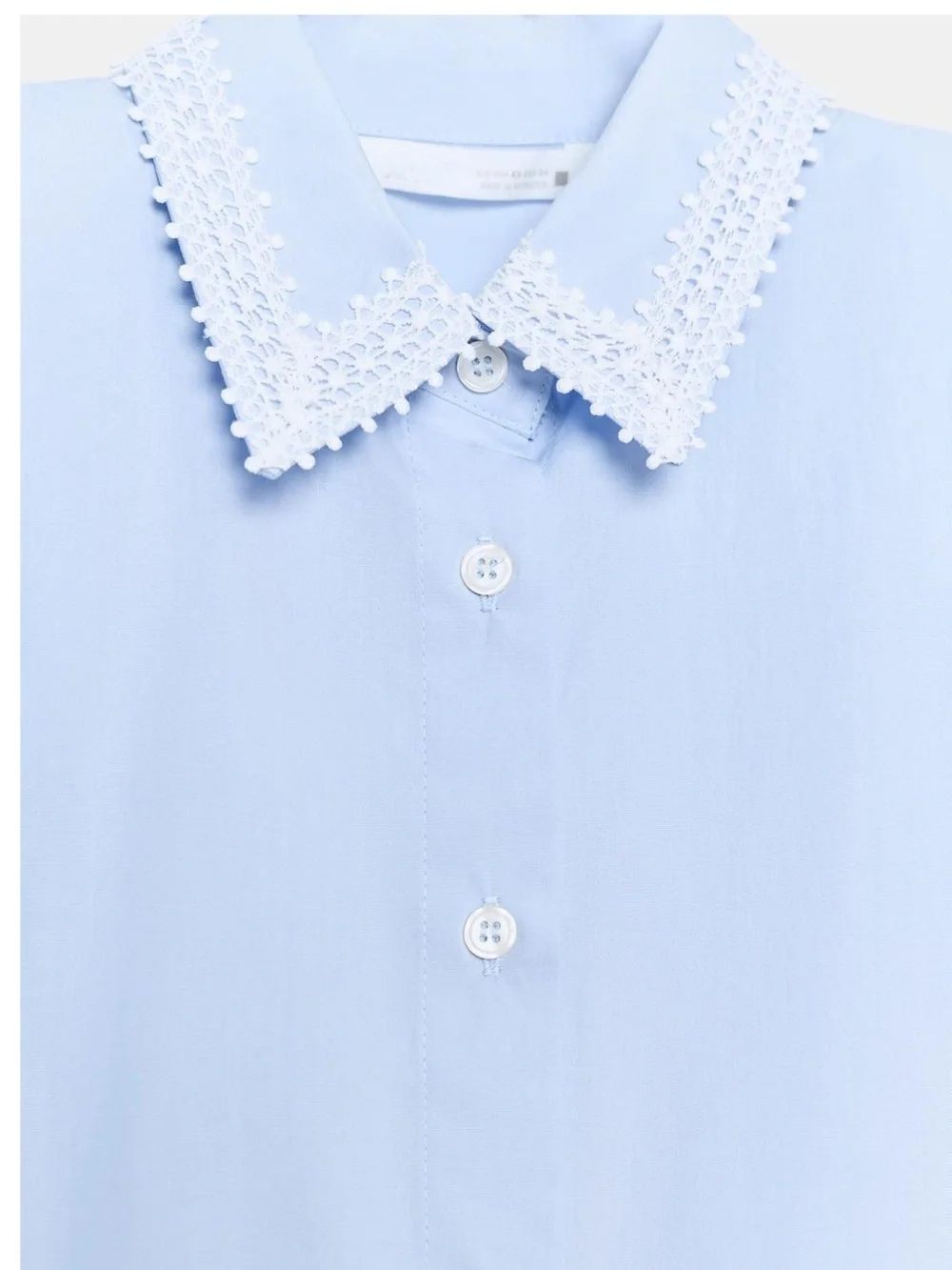 Zara Light Blue Sleeveless Shirt Mini Dress